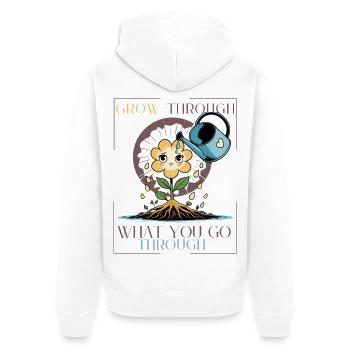 Pflanzen_20250828_192350_0022 - Unisex Premium Bio Zip Hoodie - Weiß - Hinten - Thijin (182cm)