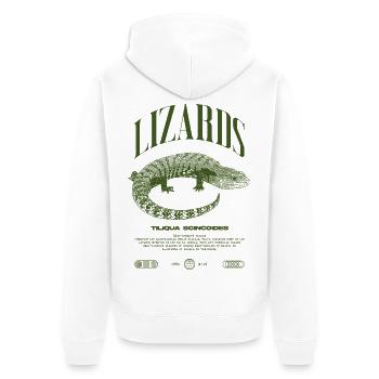 Blue Tongue Skink Reptile Keeper Streetwear - Unisex Premium Bio Zip Hoodie - Weiß - Hinten - Thijin (182cm)