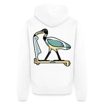 THOTH, ägyptisches Symbol - Unisex Premium Bio Zip Hoodie - Weiß - Hinten - Thijin (182cm)