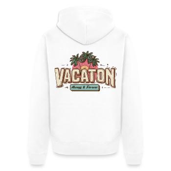 Vacation Retro - Unisex Premium Bio Zip Hoodie - Weiß - Hinten - Thijin (182cm)