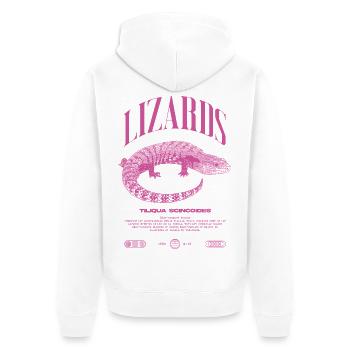 Blue Tongue Skink Reptile Keeper Streetwear - Unisex Premium Bio Zip Hoodie - Weiß - Hinten - Thijin (182cm)