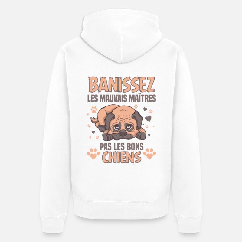 Elevage Canin Chiot Mignon Education - Veste à capuche bio Premium Unisexe - blanc