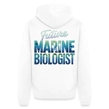 Zukunft der Meeresbiologie - Unisex Premium Bio Zip Hoodie - Weiß - Hinten - Thijin (182cm)