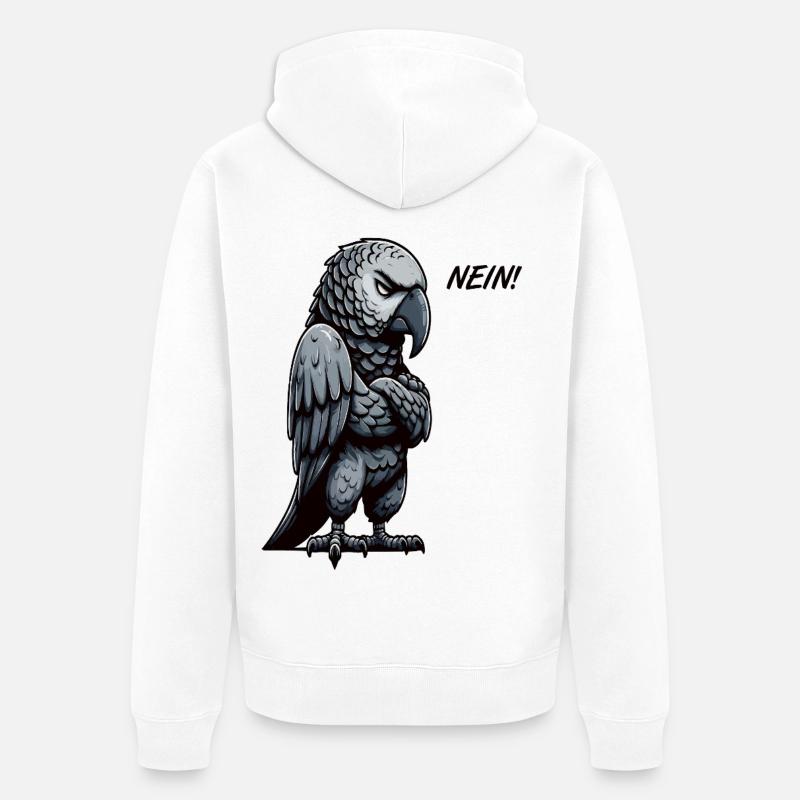 Aucun propriétaire de perroquet gris d'Afrique - Veste à capuche bio Premium Unisexe - blanc