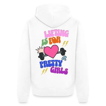 Lifting is for pretty girls - Unisex Premium Organic Zip Hoodie - white - Back - Thijin (182cm)