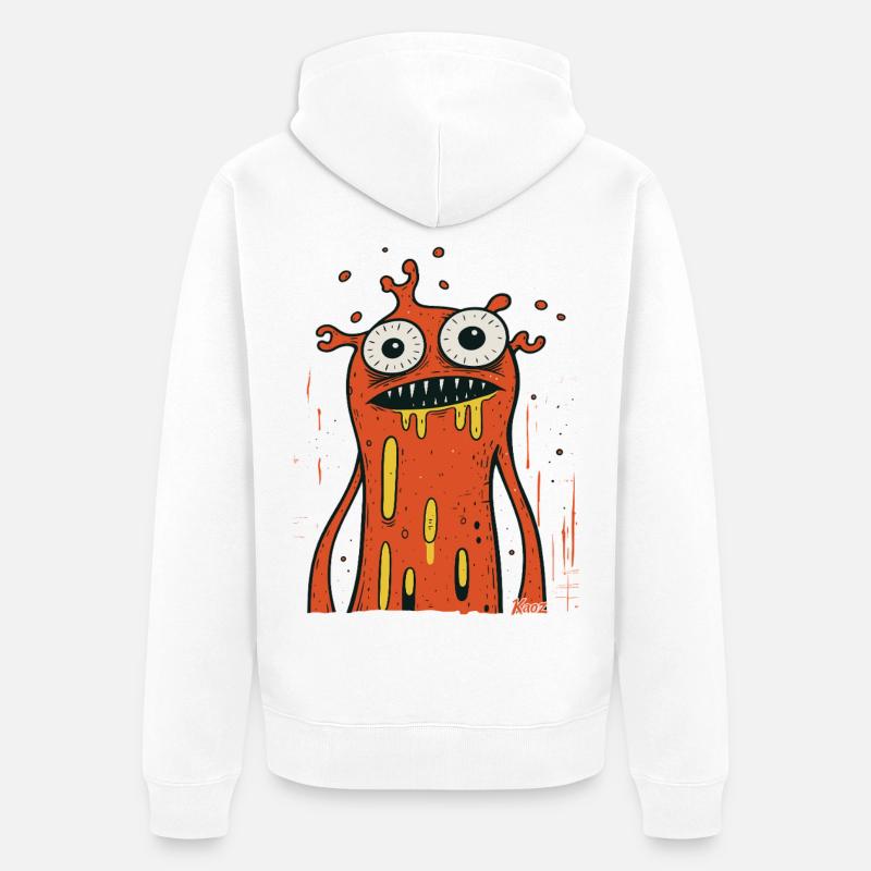 Conception de monstre cool - Veste à capuche bio Premium Unisexe - blanc