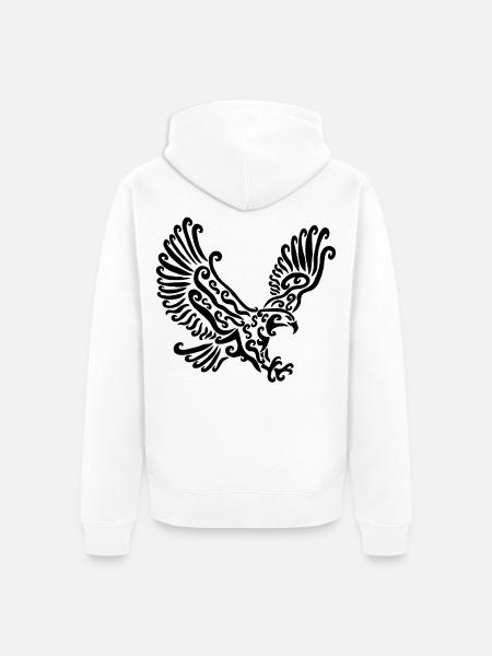 Black Eagle - Unisex Premium Organic Zip Hoodie - white