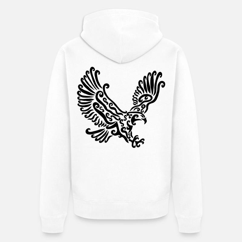 Aigle noir - Veste à capuche bio Premium Unisexe - blanc
