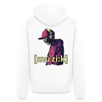Alien Music - Unisex Premium Organic Zip Hoodie - white - Back - Thijin (182cm)