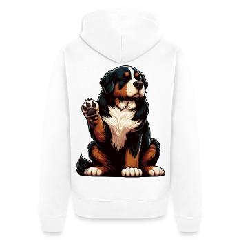 Bernese Mountain Dog, Mountain Dogs, Mountain Owners - Unisex Premium Organic Zip Hoodie - white - Back - Thijin (182cm)