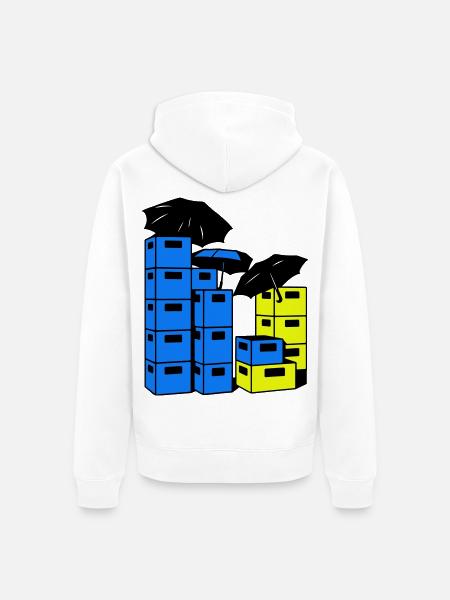 Bierkasten Kunst - Unisex Premium Bio Zip Hoodie - Weiß