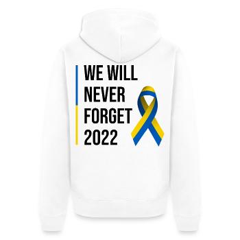 Ukraine War Russia 2022 - Unisex Premium Organic Zip Hoodie - white - Back - Thijin (182cm)