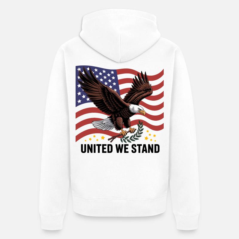 Aigle et drapeau - Veste à capuche bio Premium Unisexe - blanc