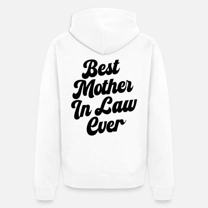 Die beste Schwiegermutter aller Zeiten - Unisex Premium Bio Zip Hoodie - Weiß