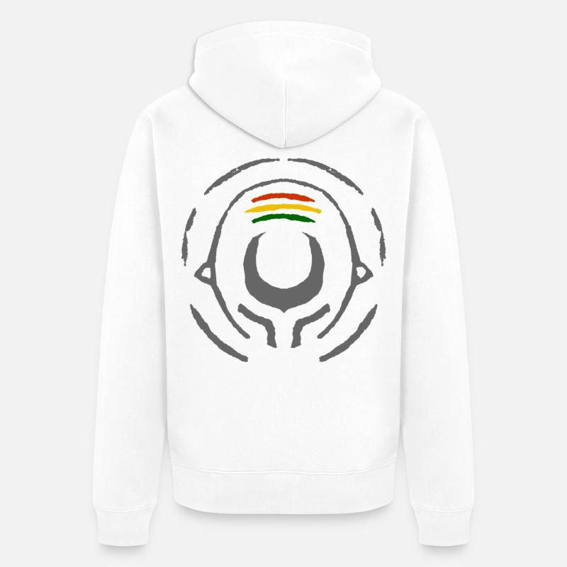 Motif abstrait de cercle Reggae - Veste à capuche bio Premium Unisexe - blanc