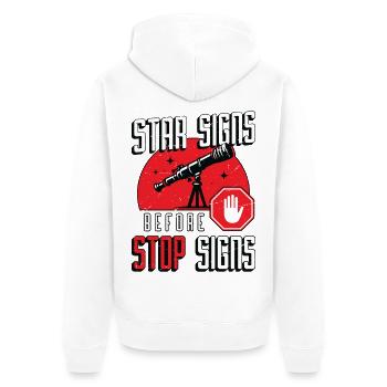 Astrologer Star Signs Before Stop Signs Astronomer - Unisex Premium Bio Zip Hoodie - Weiß - Hinten - Thijin (182cm)