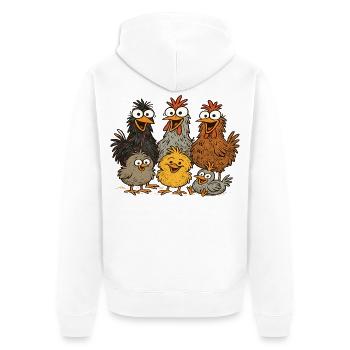 Poulet coloré motif de dessin animé - Veste à capuche bio Premium Unisexe - blanc - Dos - Thijin (182cm)