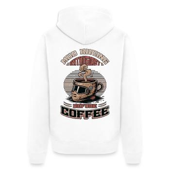 Passionné de courses de boue avant la boue Amateur de café - Veste à capuche bio Premium Unisexe - blanc - Dos - Thijin (182cm)