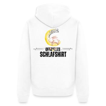 Niedliche Häschen auf Mond mit Sternen - Unisex Premium Bio Zip Hoodie - Weiß - Hinten - Thijin (182cm)