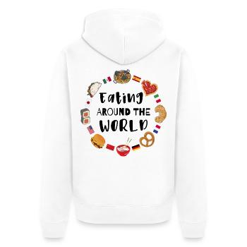 La nourriture dans le monde - Veste à capuche bio Premium Unisexe - blanc - Dos - Thijin (182cm)