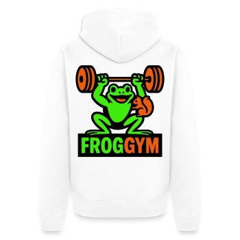 Gymnase Frog - Veste à capuche bio Premium Unisexe - blanc - Dos - Thijin (182cm)