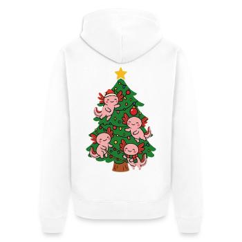 Axolotl schmücken Weihnachtsbaum - Unisex Premium Bio Zip Hoodie - Weiß - Hinten - Thijin (182cm)