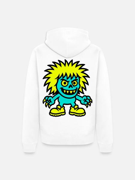Monster with yellow hair - Unisex Premium Organic Zip Hoodie - white