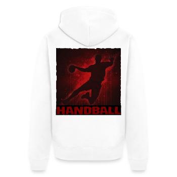 Dynamic handball silhouette print - Unisex Premium Organic Zip Hoodie - white - Back - Thijin (182cm)