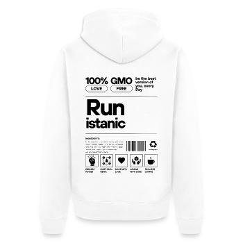 Dessin au trait géométrique abstrait - Veste à capuche bio Premium Unisexe - blanc - Dos - Thijin (182cm)