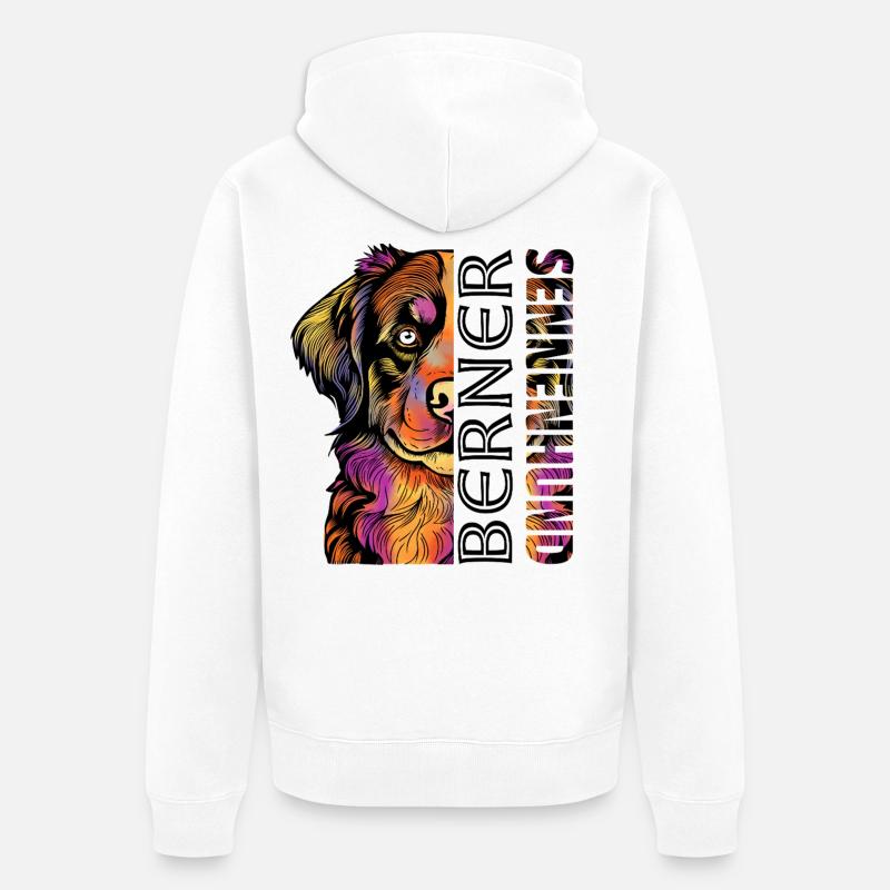 Bouvier bernois coloré - Veste à capuche bio Premium Unisexe - blanc