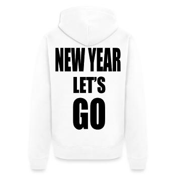 Nouvel An Lâche-PRISE - Slogan de motivation - Veste à capuche bio Premium Unisexe - blanc - Dos - Thijin (182cm)