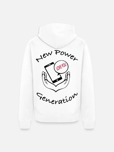 New Power Generation Love Message Design - Unisex Premium Organic Zip Hoodie - white