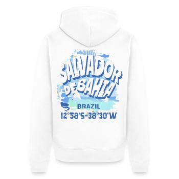 Salvador de Bahia, Brasilien - Unisex Premium Bio Zip Hoodie - Weiß - Hinten - Thijin (182cm)