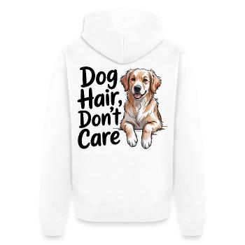 Dog Hair Don’t Care - Unisex Premium Bio Zip Hoodie - Weiß - Hinten - Thijin (182cm)