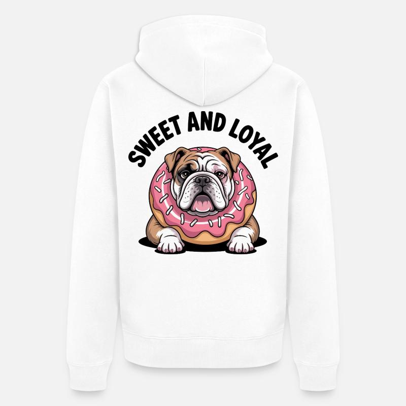 Bouledogue doux et loyal - Veste à capuche bio Premium Unisexe - blanc