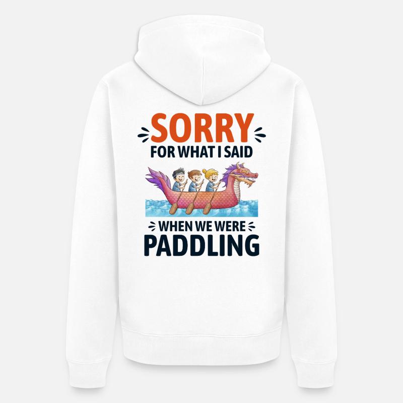 Équipage de course de bateaux-dragons - Veste à capuche bio Premium Unisexe - blanc