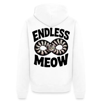 Endlose Miau-Katze - Unisex Premium Bio Zip Hoodie - Weiß - Hinten - Thijin (182cm)