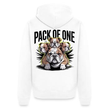 Pack of One Bulldog - Unisex Premium Organic Zip Hoodie - white - Back - Thijin (182cm)