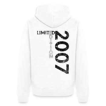 Limited Edition 2007 18. Geburtstag Geschenk - Unisex Premium Bio Zip Hoodie - Weiß - Hinten - Thijin (182cm)