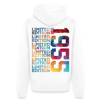 LIMITED EDITION 1955 71 YEARS 71ST BIRTHDAY - Unisex Premium Organic Zip Hoodie - white - Back - Thijin (182cm)