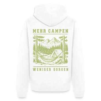 More Camping Less Worries Camping Adventure Retro - Unisex Premium Organic Zip Hoodie - white - Back - Thijin (182cm)