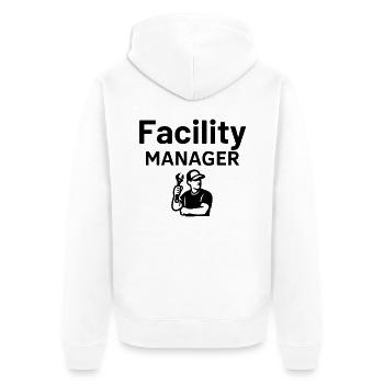 Facility Manager - Unisex Premium Organic Zip Hoodie - white - Back - Thijin (182cm)