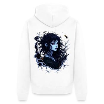 Clair de lune ombre sort Anime - Veste à capuche bio Premium Unisexe - blanc - Dos - Thijin (182cm)