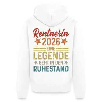 Retraité 2026 Une légende prend sa retraite - Veste à capuche bio Premium Unisexe - blanc - Dos - Thijin (182cm)