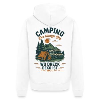 Camping the only place where dirt decoration is funnier - Unisex Premium Organic Zip Hoodie - white - Back - Thijin (182cm)