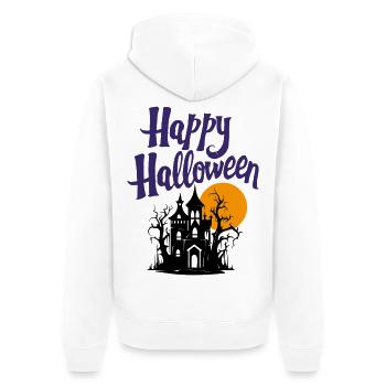 Joyeux halloween - Veste à capuche bio Premium Unisexe - blanc - Dos - Thijin (182cm)
