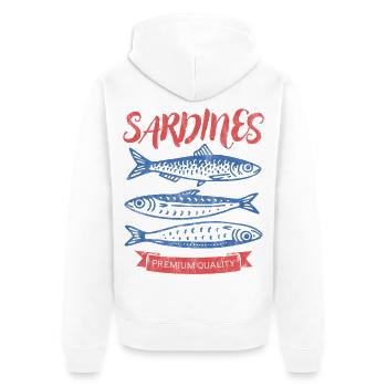 Sardines - Veste à capuche bio Premium Unisexe - blanc - Dos - Thijin (182cm)
