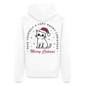 Weihnachtskatzenliebhaber lustige, fröhliche Catmas - Unisex Premium Bio Zip Hoodie - Weiß - Hinten - Thijin (182cm)