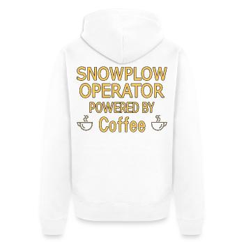 Snowplow Operator Powered Coffee Snow Plow Driver - Unisex Premium Organic Zip Hoodie - white - Back - Thijin (182cm)
