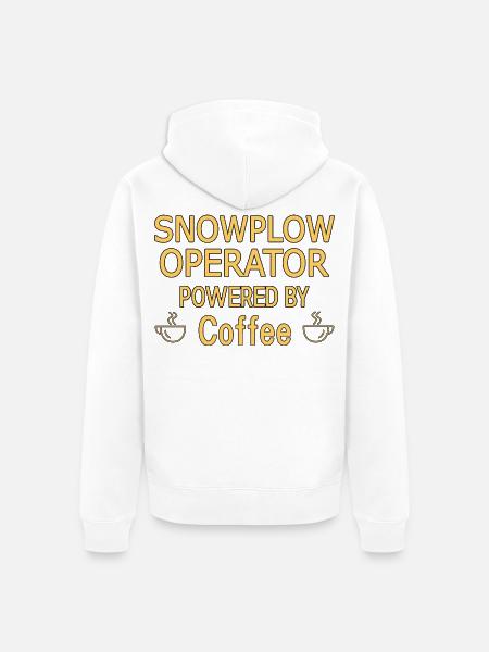 Snowplow Operator Powered Coffee Schneepflugfahrer - Unisex Premium Bio Zip Hoodie - Weiß
